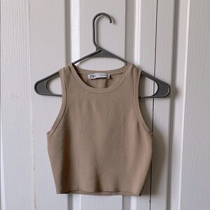 Zara Tan Sleeveless Women's Top